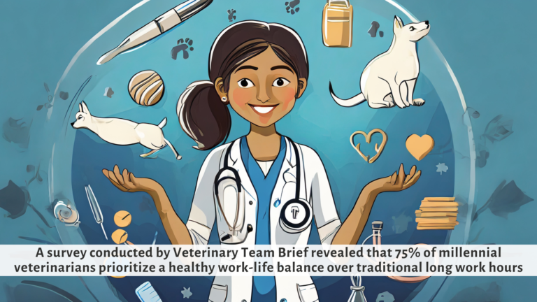 A survey conducted by Veterinary Team Brief revealed that 75% of millennial veterinarians prioritize a healthy work-life balance over traditional long work hours - Veterinary Recruitment Agency - Pulivarthi Group